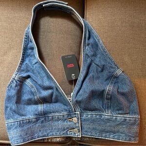 Levis Denim Cropped Halter Top NWT